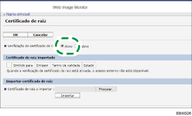 Ilustração do ecrã do web browser