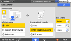 Ilustração do ecrã do painel de operação