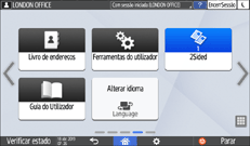 Ilustração do ecrã do painel de operação