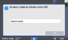 Ilustração do ecrã do painel de operação