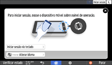 Ilustração do ecrã do painel de operação