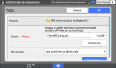 Ilustração do ecrã do painel de operação