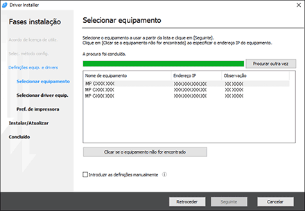 Ilustração do programa de instalação de drivers