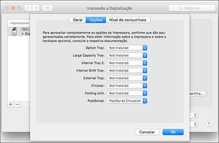 Ilustração do ecrã do driver