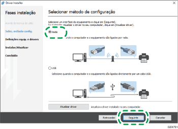 Ilustração do programa de instalação de drivers