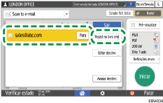 Ilustração do ecrã do painel de operação