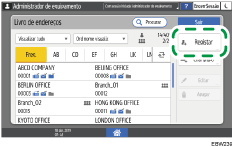 Ilustração do ecrã do painel de operação