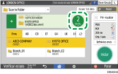 Ilustração do ecrã do painel de operação