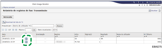 Ilustração do ecrã do web browser