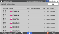 Ilustração do ecrã do painel de operação