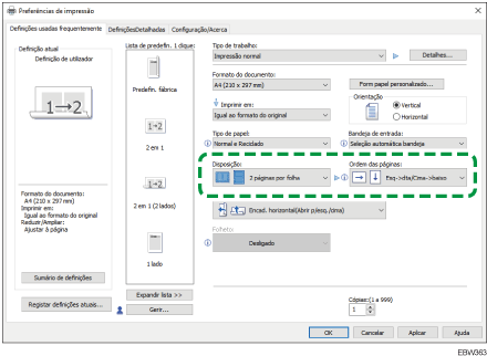 Ilustração do ecrã do driver