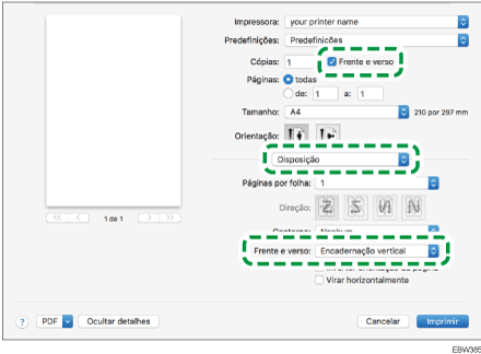 Ilustração do ecrã do driver