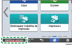 Ilustração do ecrã do painel de operação