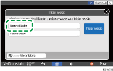 Ilustração do ecrã do painel de operação