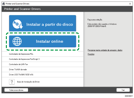 Ilustração do programa de instalação de drivers