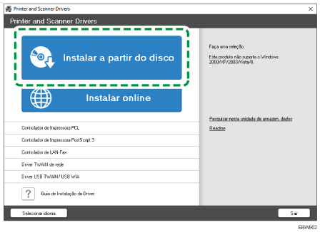 Ilustração do programa de instalação de drivers