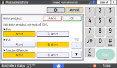 Bild på användarpanelens skärm