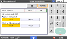 Bild på användarpanelens skärm