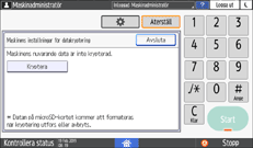 Bild på användarpanelens skärm