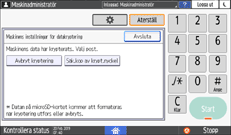 Bild på användarpanelens skärm
