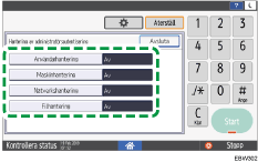 Bild på användarpanelens skärm