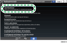 Bild på användarpanelens skärm