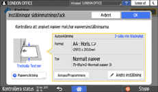 Bild på användarpanelens skärm
