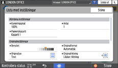 Bild på användarpanelens skärm