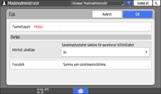 Bild på användarpanelens skärm