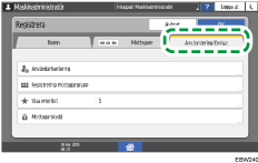 Bild på användarpanelens skärm