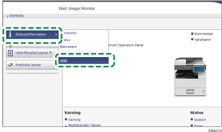 Bild av webbläsarens skärm