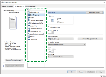 Bild på drivrutinens skärmbild