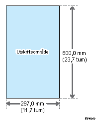 Bild på det utskrivbara området och marginalerna