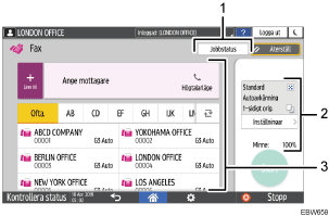 Bild på användarpanelen (numrerade detaljer)