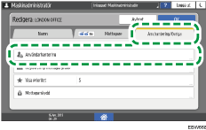 Bild på användarpanelens skärm