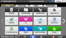 Bild på användarpanelens skärm