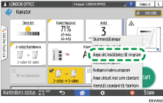 Bild på användarpanelens skärm
