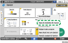Bild på användarpanelens skärm