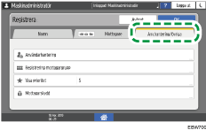 Bild på användarpanelens skärm