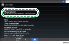 İşletim paneli ekran görseli