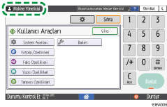 İşletim paneli ekran görseli