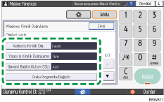 İşletim paneli ekran görseli