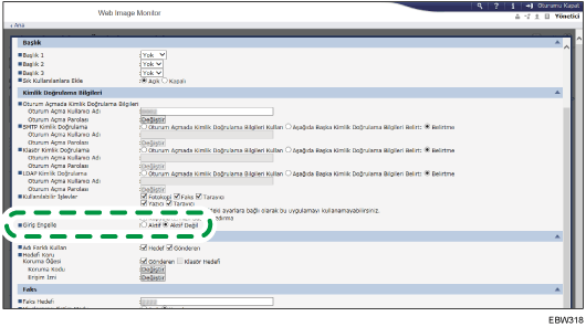 Ağ tarayıcısı ekranı resmi