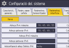 Il·lustració de pantalla del panell d'operacions