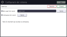Il·lustració de pantalla del panell d'operacions