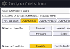Il·lustració de pantalla del panell d'operacions
