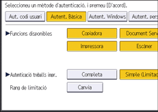Il·lustració de pantalla del panell d'operacions