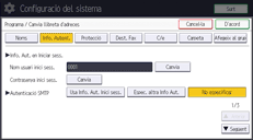 Il·lustració de pantalla del panell d'operacions