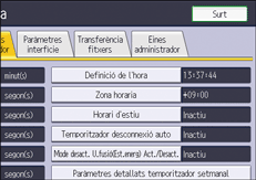 Il·lustració de pantalla del panell d'operacions
