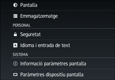 Il·lustració de pantalla del panell d'operacions